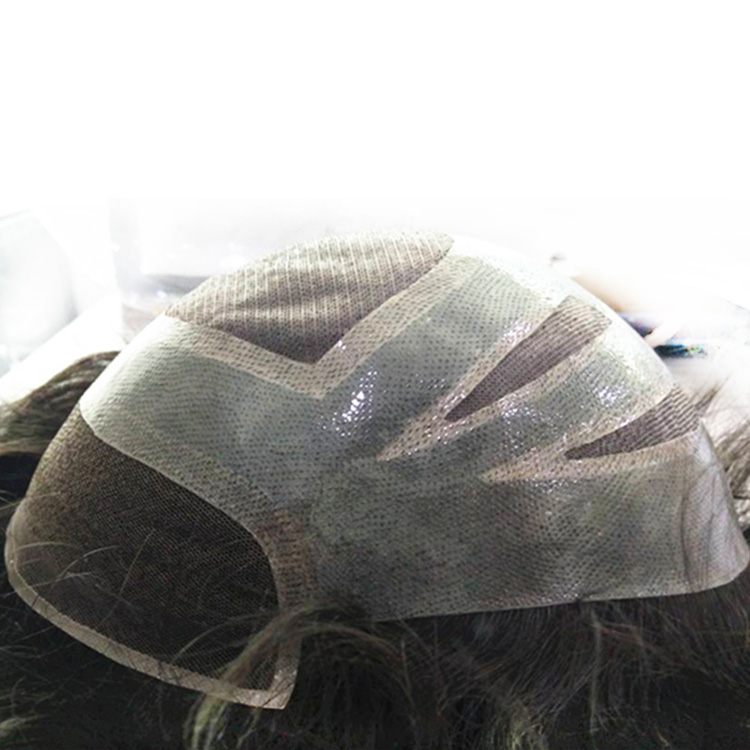 Fine mono base hair pieces for men human hair toupee hair system QM058